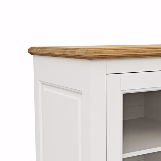 Highboard Louisiana - teilmassiv, Weiß