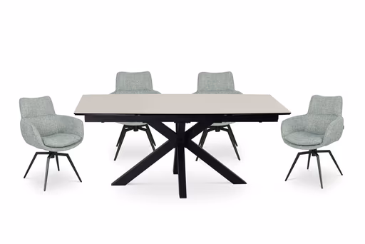 Armlehnstuhl MAXINE - drehbar, Stoff, Petrol