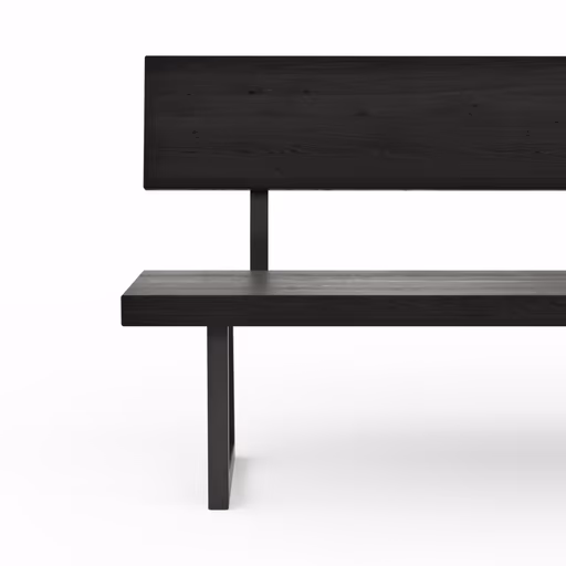 Holzbank Clifton - mit Rückenlehne, Breite ca. 180cm, Zerreiche massiv, smoked