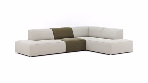 Ecksofa Elementos - Abschlusselement mit 1-Sitzer und Ecke rechts, Stoff, Natur