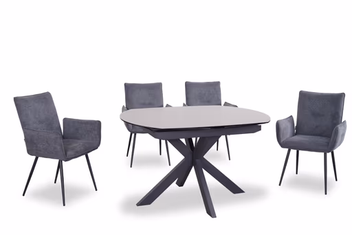 Armlehnstuhl MARCELA - Stoff, Anthrazit