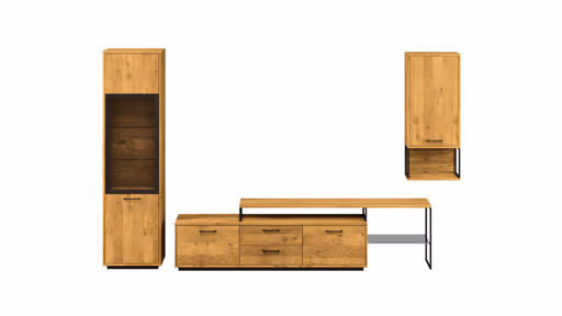 Wohnwand Savannah - Wildeiche massiv, natur geölt