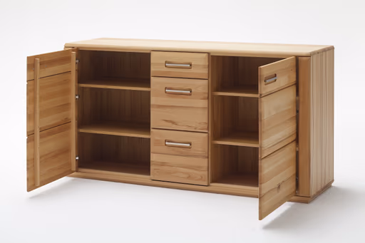 Highboard - mit Beleuchtung, Kernbuche teilmassiv