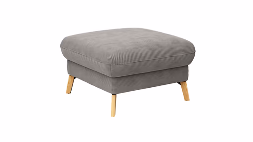 Hocker Maryville - LB ca. 74x74 cm, Stoff, Grau