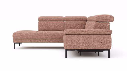 Ecksofa Hudson - Ecke links mit 2,5-Sitzer, inkl. Kopfteil/Armlehne verstellbar und Sitzvorzug/Relaxfunktion (motorisch), Stoff, Kupfer