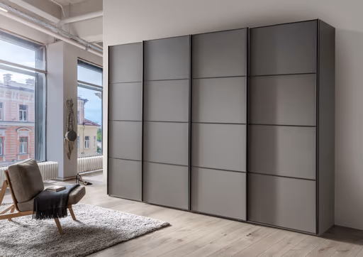 Schwebetürenschrank - B. ca. 330 cm, Graphit