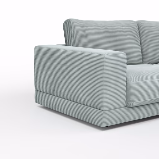 Sofa Juni - 2-Sitzer, Cord, Hellblau