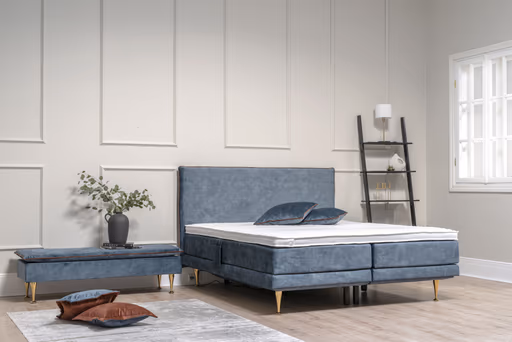 Boxspringbett mit Motor - Liegefläche ca. 180x200 cm, Petrol