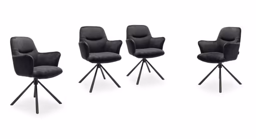 Armlehnstuhl MIRYA - drehbar, Stoff, Schwarz