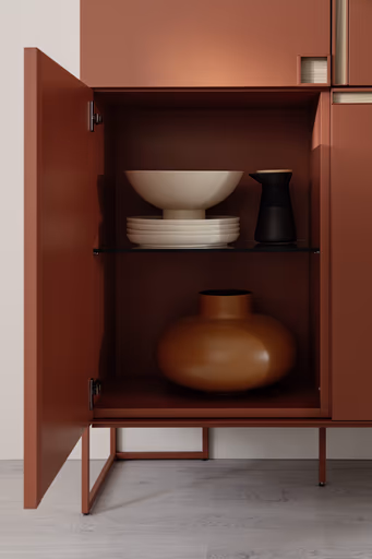 Highboard Venzone - BHT ca. 109x148x41 cm, Lack, Campari