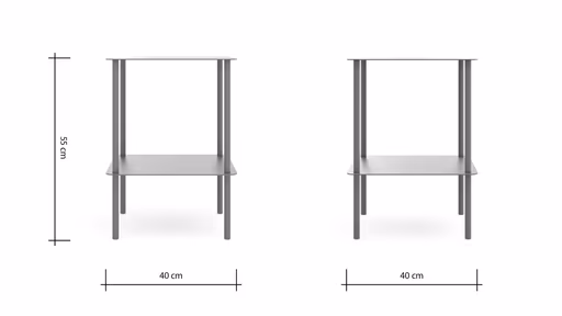 Beistelltisch Dagny - BHT ca. 40x55x40 cm, Quadratisch, Metall, Camparirot