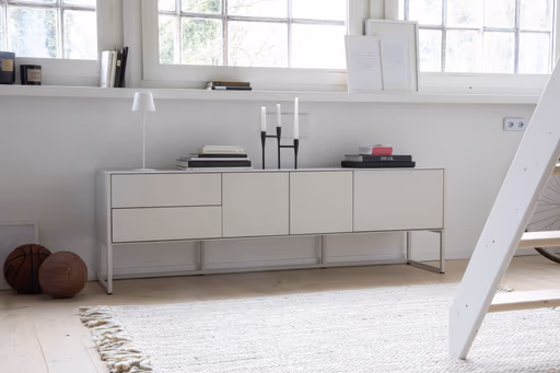 Lowboard Ove - B ca. 180 cm, Lack Matt, Kreide