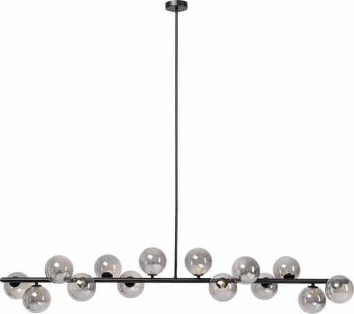 Hängeleuchte - BH ca. 155x138, Stahl, Schwarz, Glas