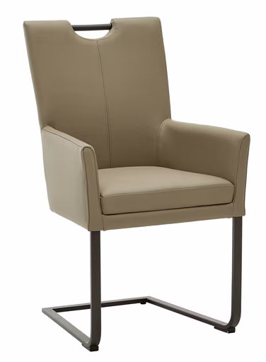 Armlehnschwingstuhl EM Zadar - Mit Griff, Leder, Braun