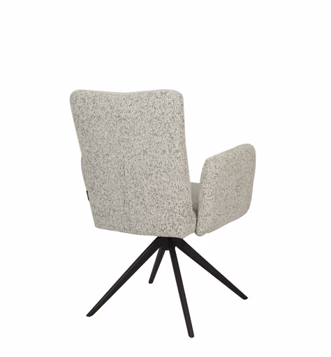 Armlehnstuhl MYLENE - drehbar, Stoff, Schwarz-Weiß