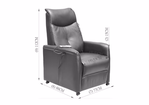 TV-Sessel MITCH - Relaxfunktion, Kunstleder, Schwarz