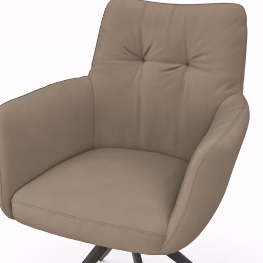 Armlehnstuhl Nashville - drehbar, Leder, Taupe