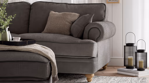 Sofa Mapleton - 3-Sitzer, Stoff, Anthrazit