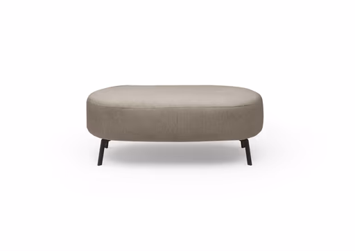 Hocker CARLLOTA - LB. ca. 125x73 cm, Stoff, Silbergrau