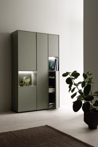 Highboard Casello - BHT ca. 107x180x38 cm, Lack Matt, Schilfgrün