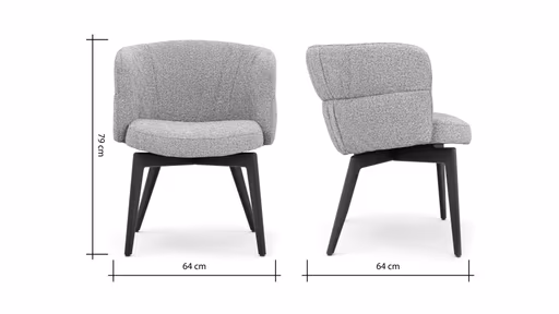 Armlehnstuhl Milana - Stoff, Grau