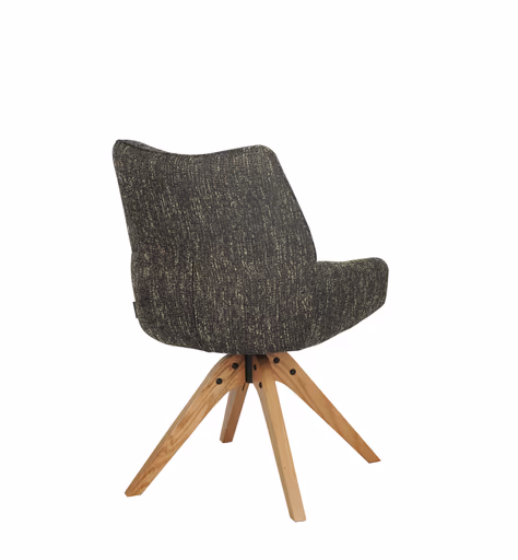 Armlehnstuhl MATTEA - drehbar, Stoff, Dunkelbraun