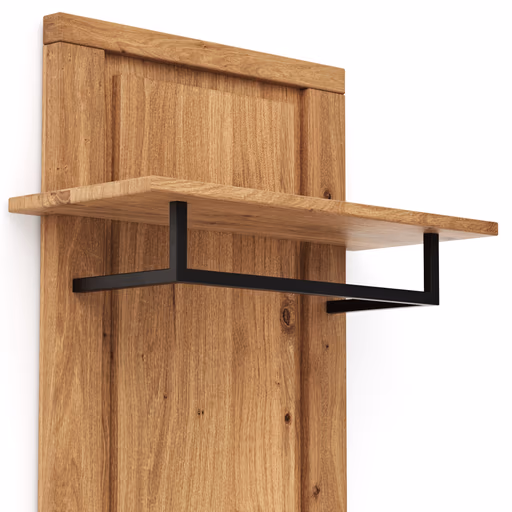 Garderobenpaneel Farmingdale - Eiche massiv, natur geölt