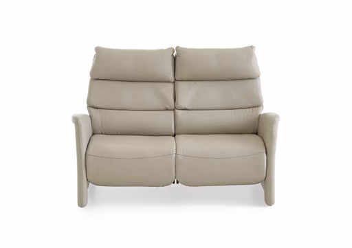Sofa - 2,5-Sitzer, Kopfteil verstellbar, Leder, Perlmutt,