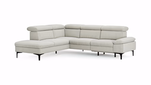 Ecksofa Felipa - Ecke links mit 2,5-Sitzer inkl. Armlehne verstellbar und Rückenlehne/Sitztiefe verstellbar (motorisch), Stoff, Natur