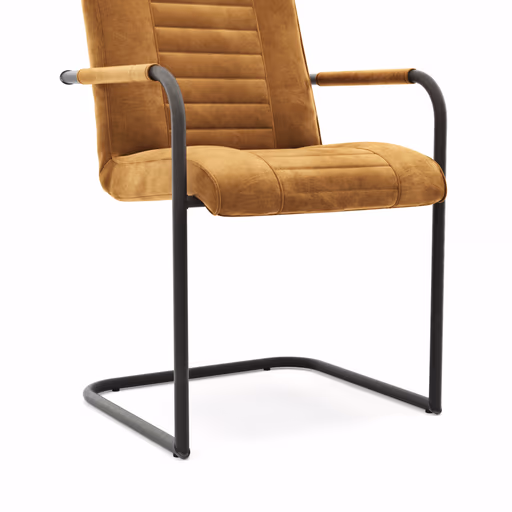 Armlehnstuhl Cambridge - Stoff, Curry