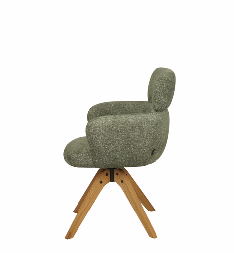 Armlehnstuhl MANJA - drehbar, Stoff, Grün