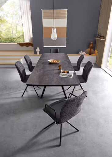 Esstisch Sedana - ausziehbar, LB ca. 200x100cm, Keramik, Schiefergrau