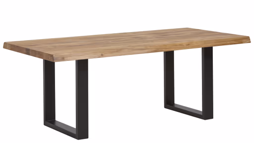 Esstisch Clifton - LB ca. 220x100 cm, Wildeiche massiv, Schwarz verfüllt