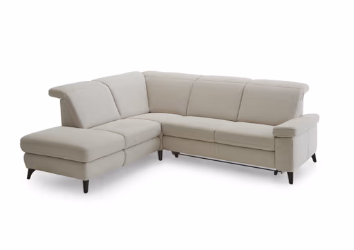 Ecksofa - Ecke links mit 2-Sitzer, Stoff, Beige