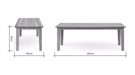 Esstisch Louisiana - LB ca. 220x100 cm, Wildeiche teilmassiv, geölt