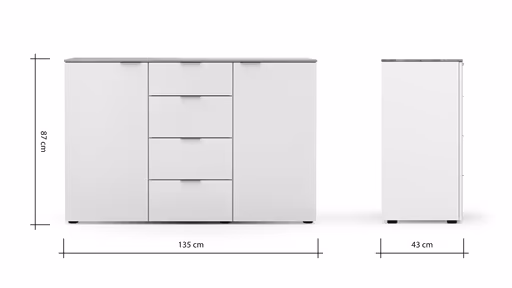 Kommode Colorado Beimöbel - BHT ca. 135x87x43 cm, Weiß