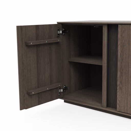 Mediaboard Saratoga - Buche massiv, silbergrau geölt