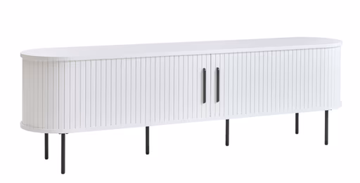 TV-Lowboard - B ca. 180 cm, Eiche Furnier, Weiß