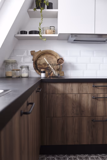 U-Küche 53.210 GL 3 522, Victoria Nussbaum Nachbildung