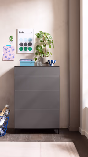 Kommode Medio- Melamin, Schiefergrau