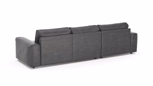 Ecksofa Balok - Longchair groß links mit 2,5-Sitzer, Stoff, Anthrazit