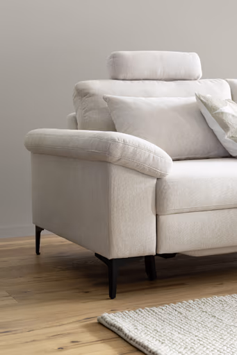 Ecksofa - 2,5-Sitzer mit Ecke rechts, Stoff, Natur