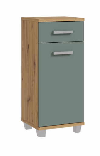 Kommode- Eiche Dekor, Graugrün