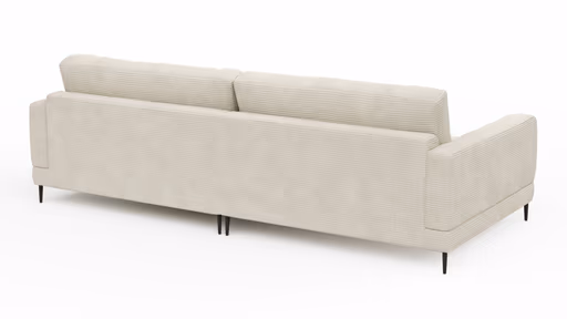 Ecksofa Janne - 1,5-Sitzer, Longchair rechts, Cord, Offwhite