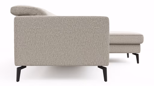 Ecksofa Rafaela 2.0 - 2,5-Sitzer mit Longchair rechts inkl. Kopfteilverstellung, Stoff, Champagner