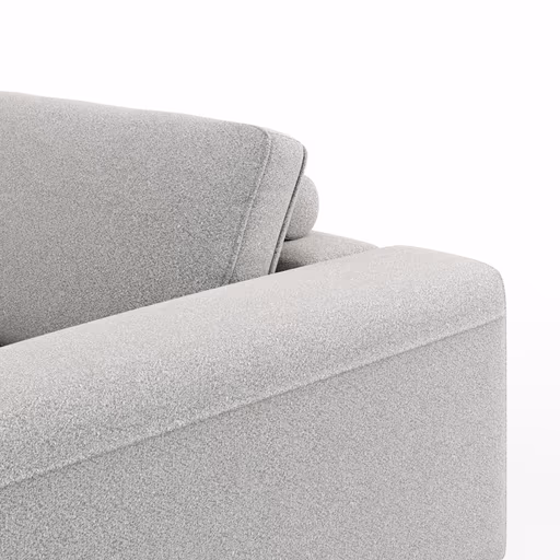 Ecksofa Solano - Longchair Links mit 2,5-Sitzer, Boucle, Hellgrau