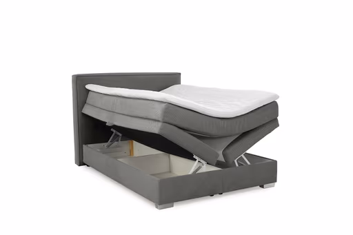 Boxspringbett- Liegefläche ca. 140x200 cm, Stoff, Grau