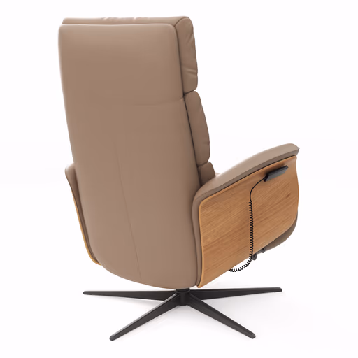 Relaxsessel Amila - Größe L, inkl. 4-motorischer Relaxfunktion und Aufstehhilfe, Leder, Rauchbraun
