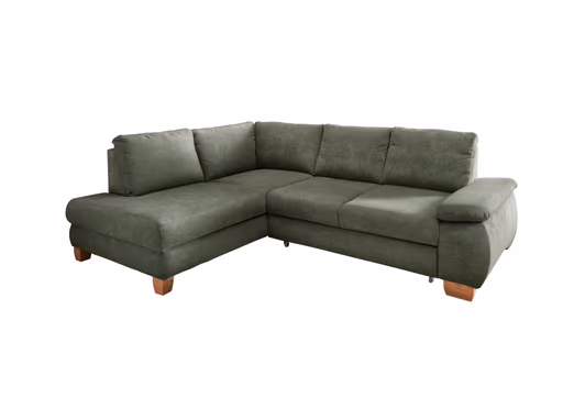 Ecksofa - Ecke links und 2-Sitzer, Stoff, Dunkelgrün