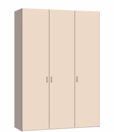 Drehtürenschrank JOIN IT- B ca. 152 cm,  Nougat, Glas, Creme